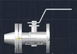 piping symbol showing pipe flange and valve assembly